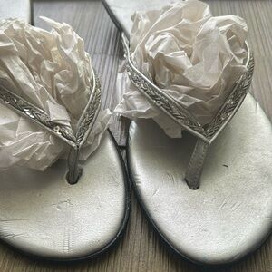 Silver flip flop sandal